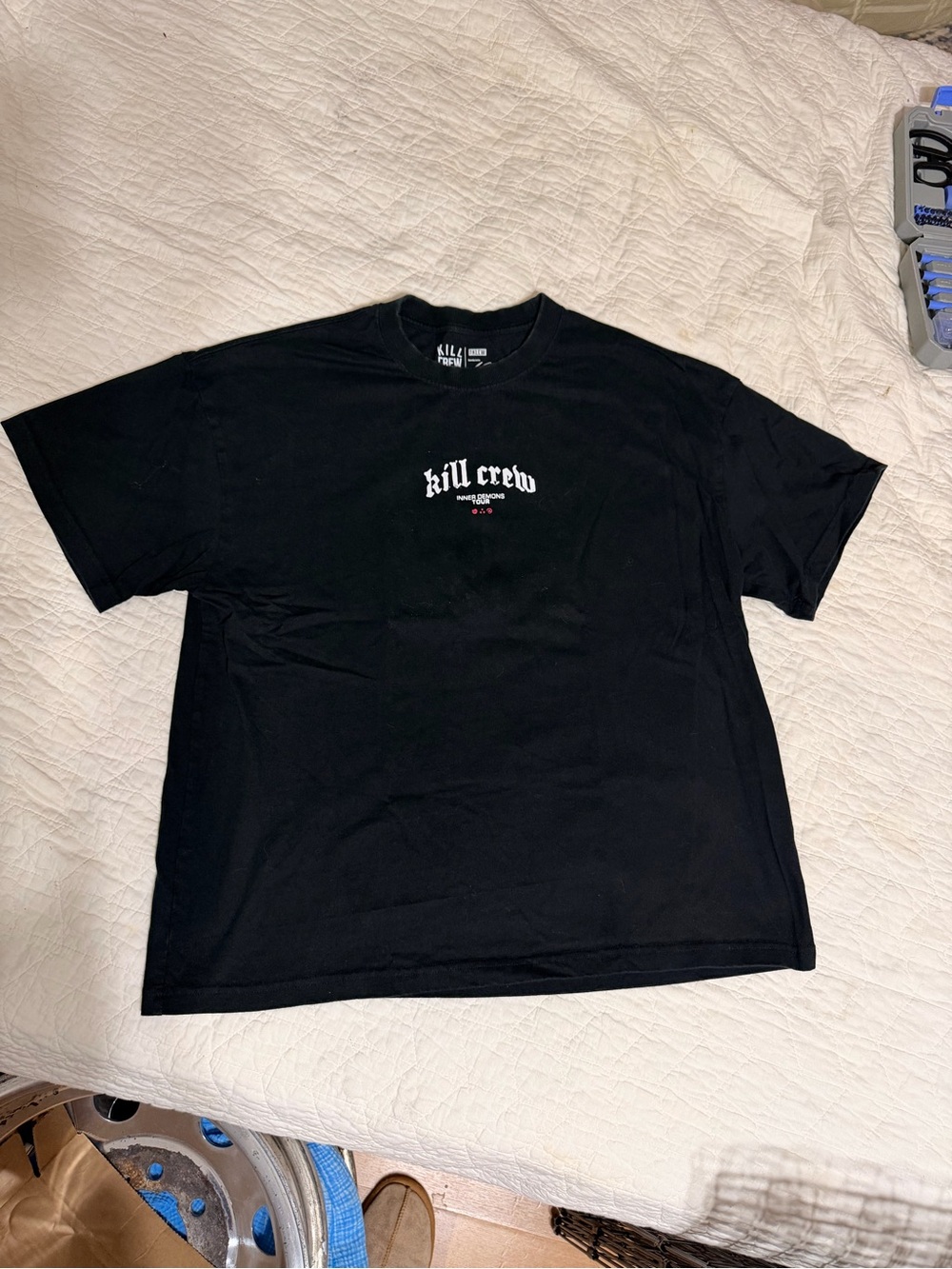 Kill Crew Black Tee with White Chest Logo